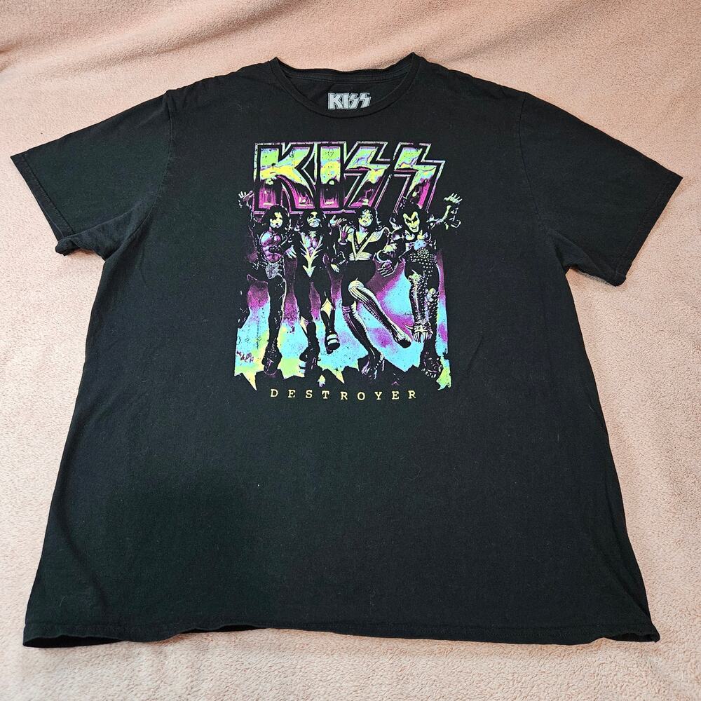 KISS Destroyer Neon Graphic Band T-Shirt 2XL
